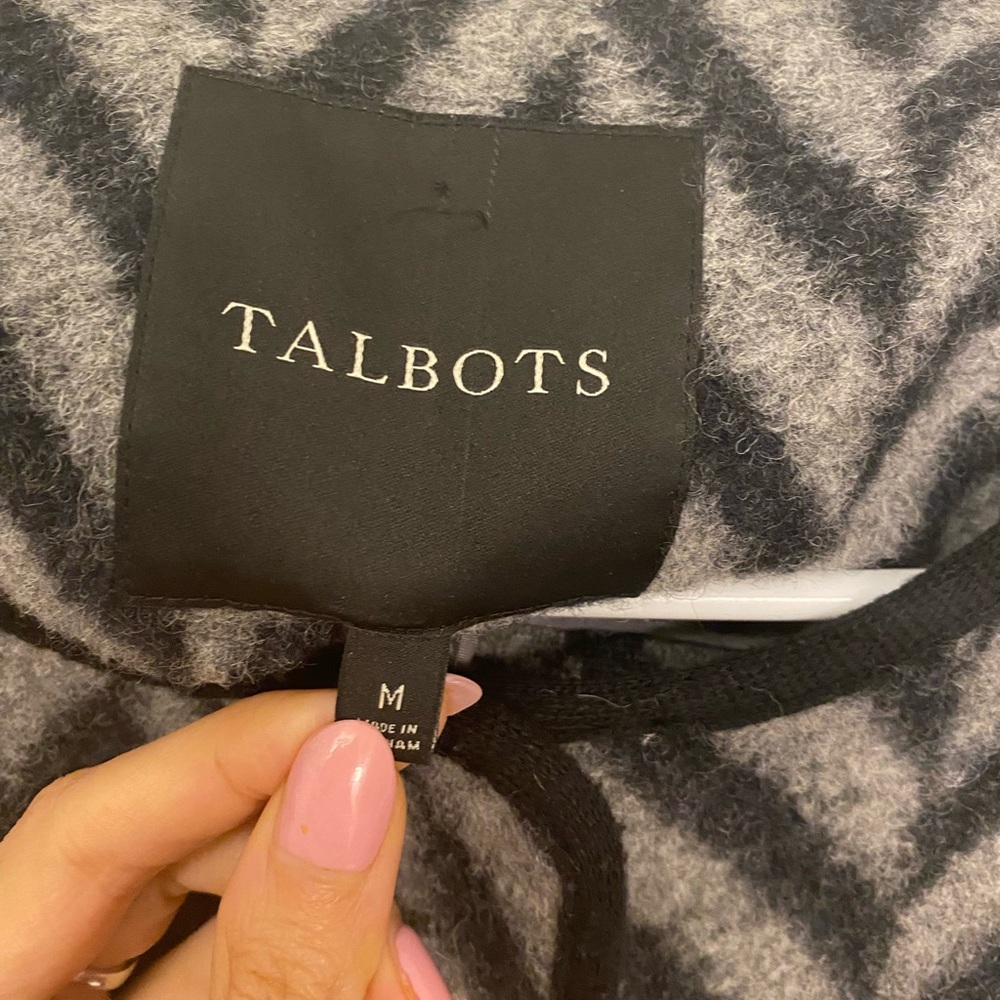 Talbots Wool Chevron Herringbone Pattern Long Swe… - image 5